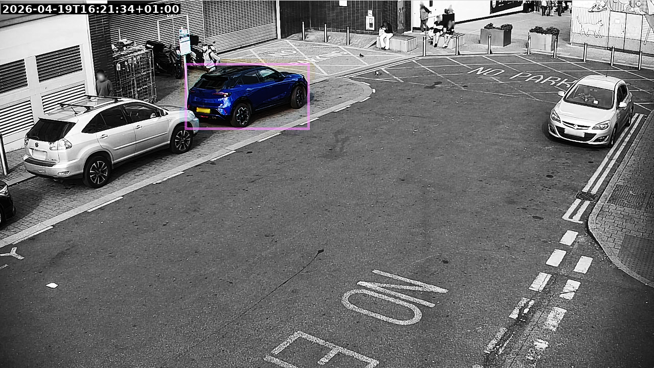 Wembley Park closeup — vehicle violation captured